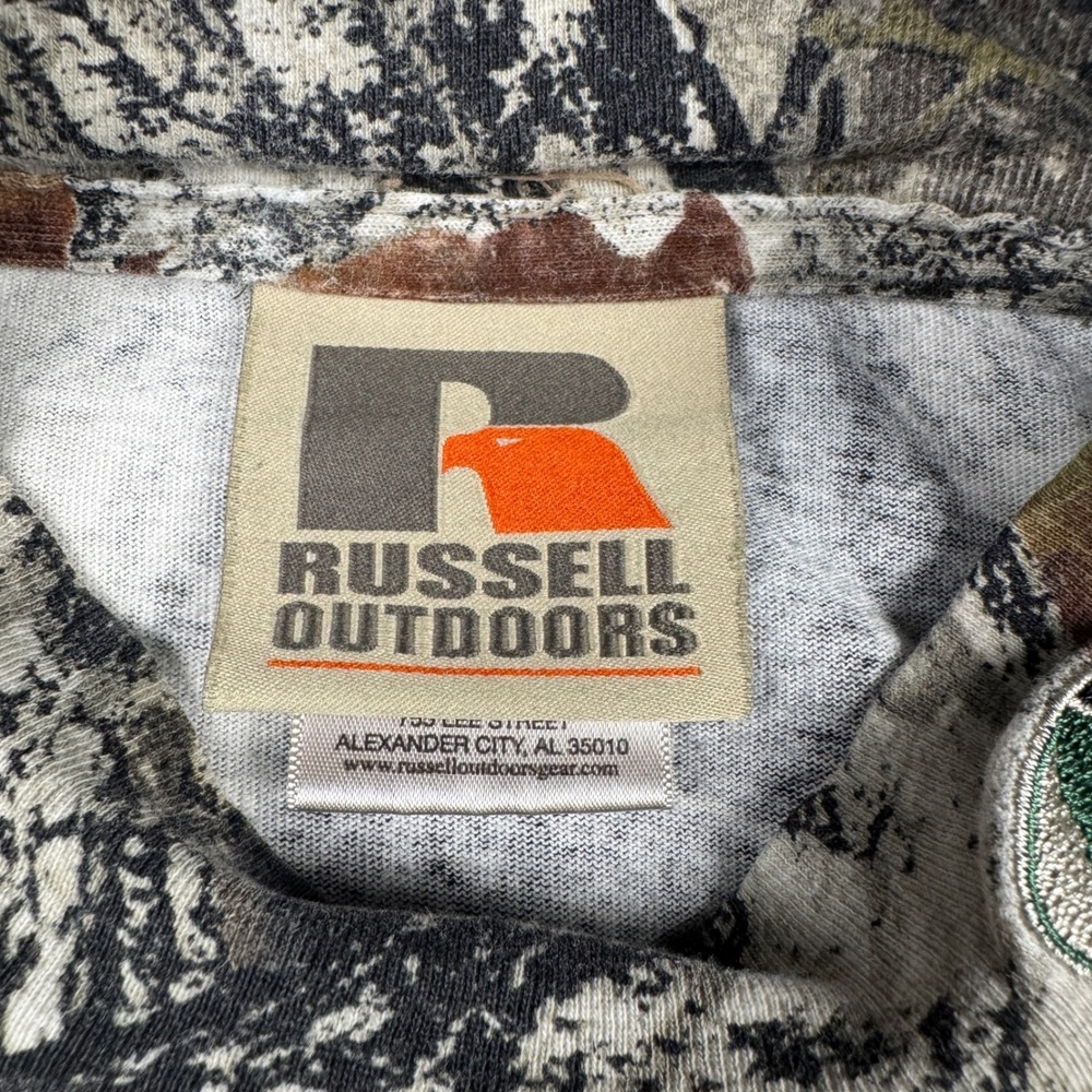 Russell Outdoors Explorer Mock Neck Camo Shirt Mens Medium Mossy Oak Break-Up - Picture 5 of 9